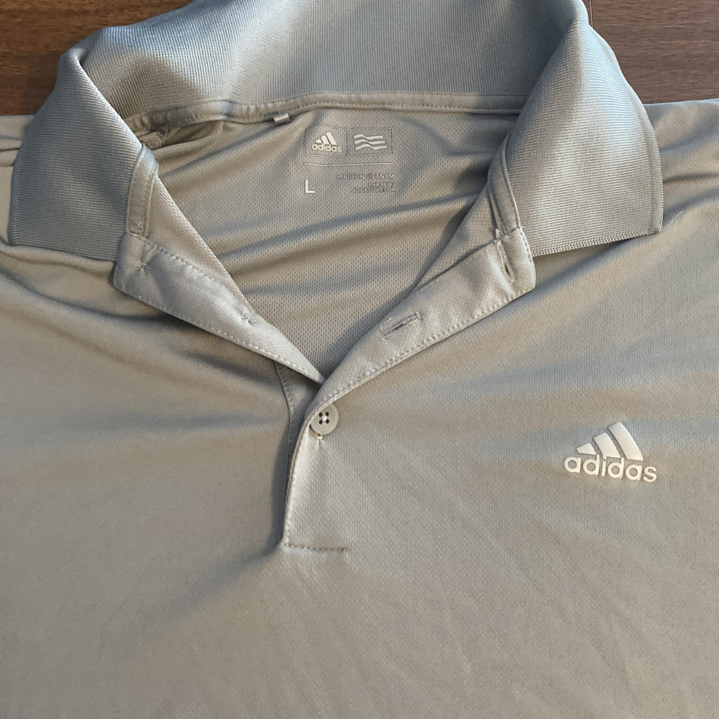 Adidas Golf Polo Gray Short Sleeve Size Large Lightweight