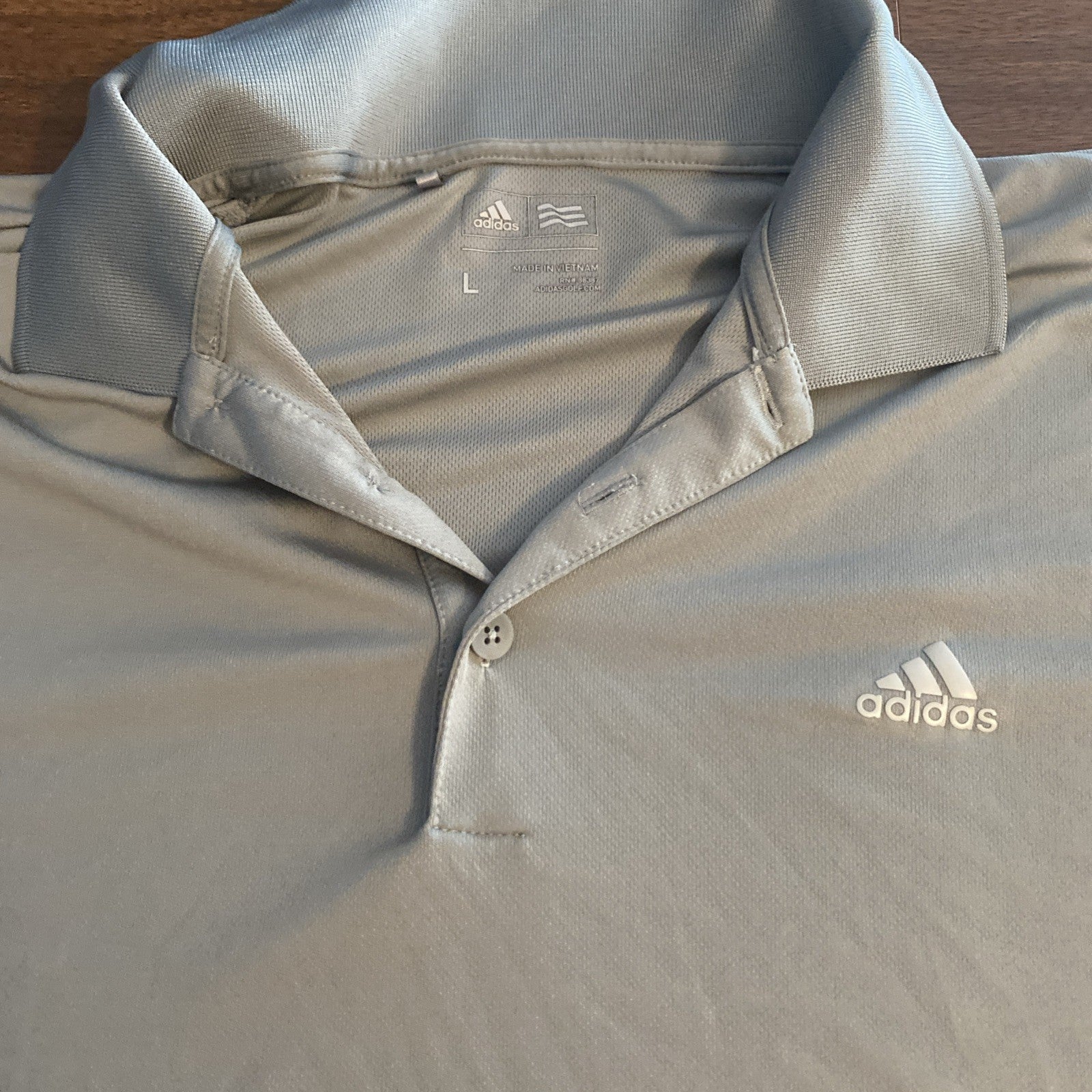 Adidas Golf Polo Gray Short Sleeve Size Large Lightweight