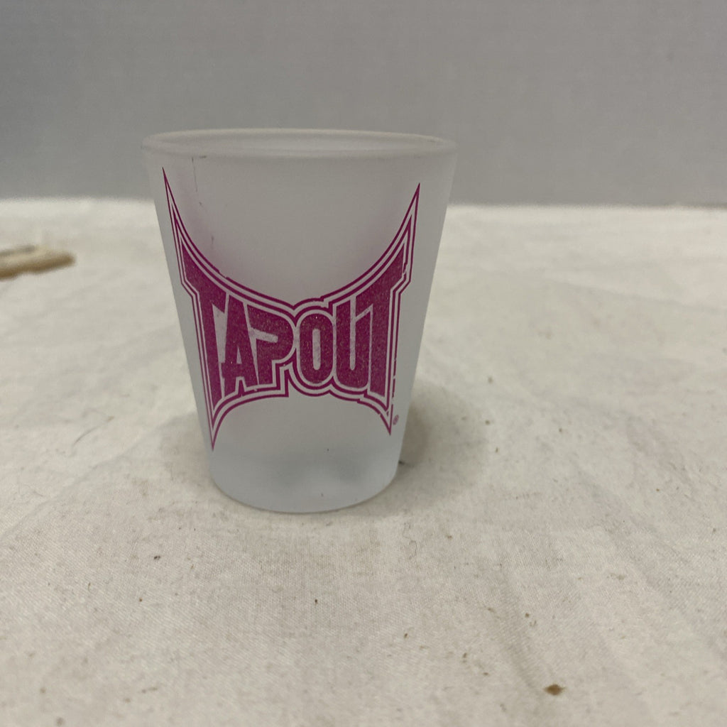 TAPOUT Pink Collectible Shot Glass Clear Frosted UFC Fight Liquor Barware