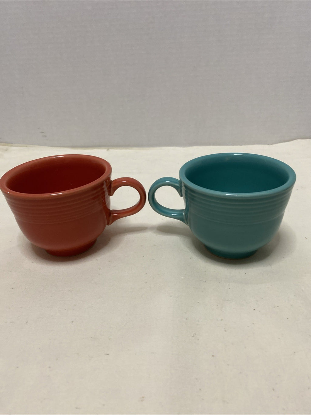 Fiesta Art Deco Teal, Orange Coffee Tea Cup 7.75 oz Durable Fiestaware