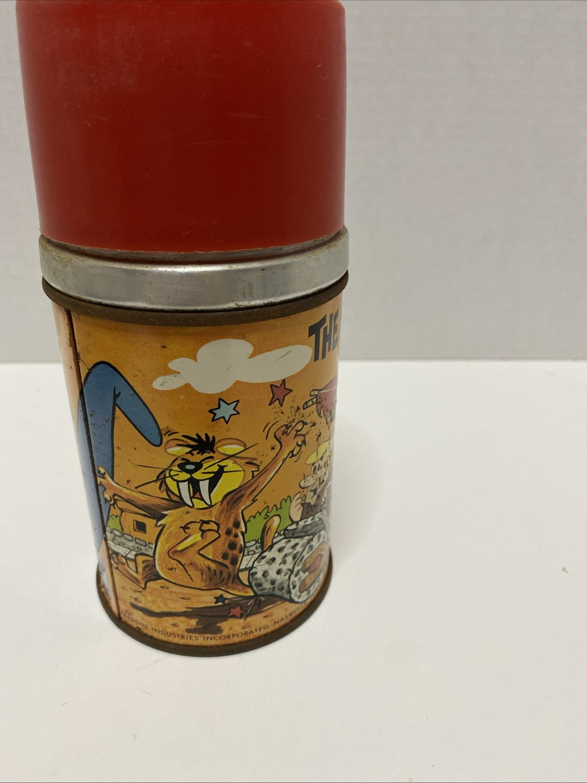 1962 Aladdin The Flintstones Metal Thermos Hanna Barbera