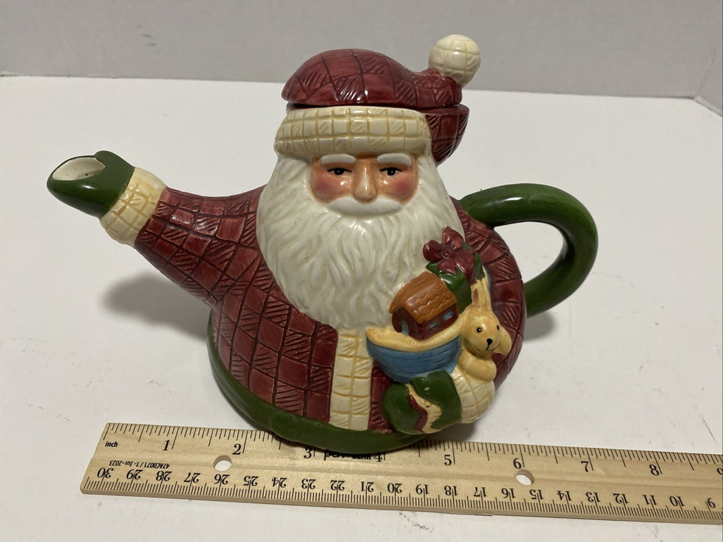 Susan Winget Certified International Company Stacking  Santa Teapot Top Only