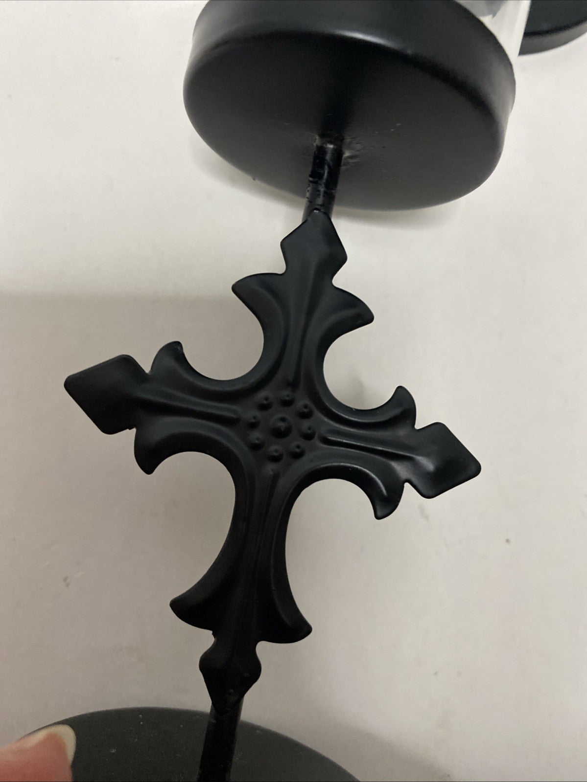 Decorative Cross  Votive Candle Holders -Pair