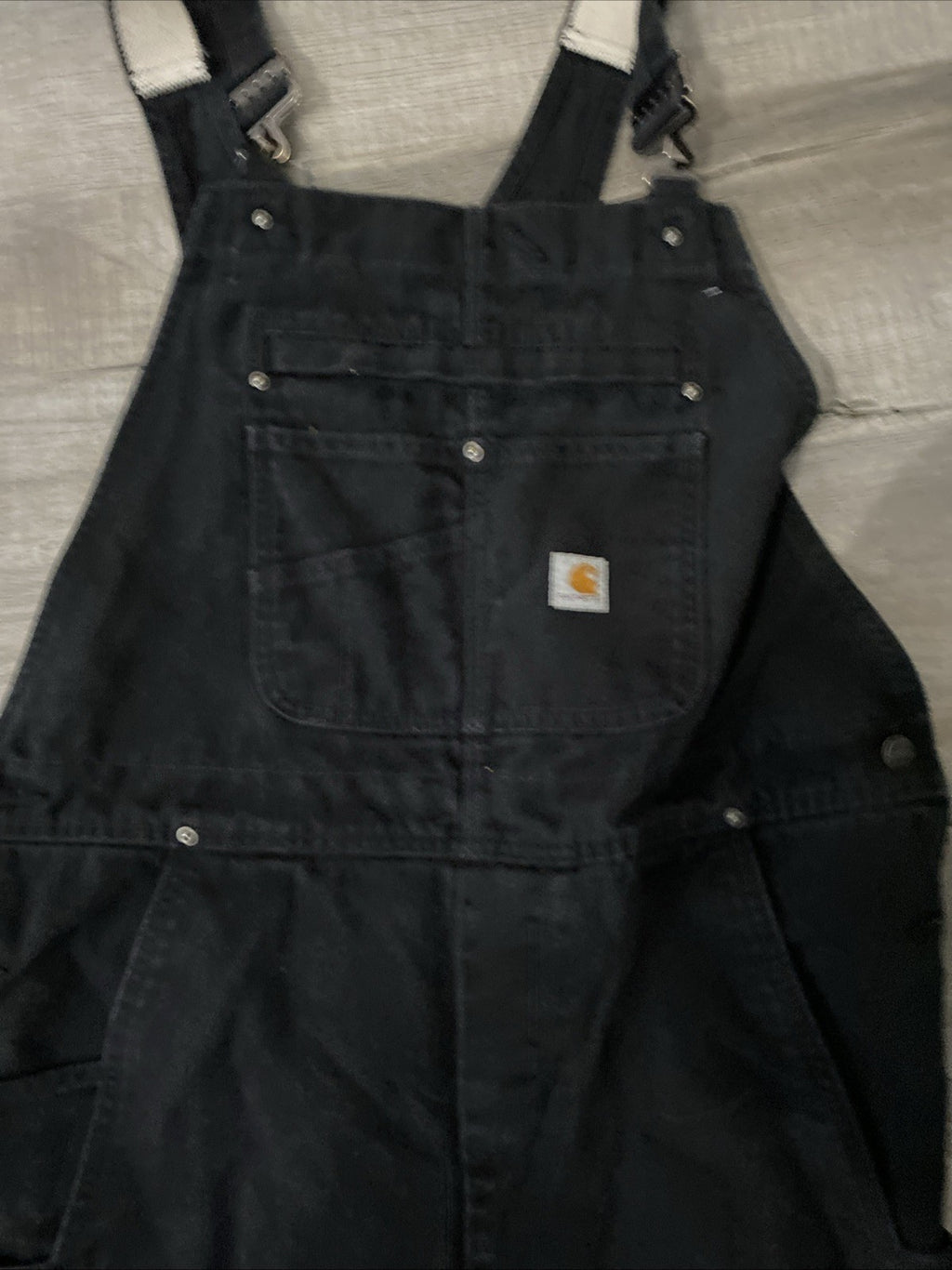 Carhartt (12-14) Short Bib Overalls Black