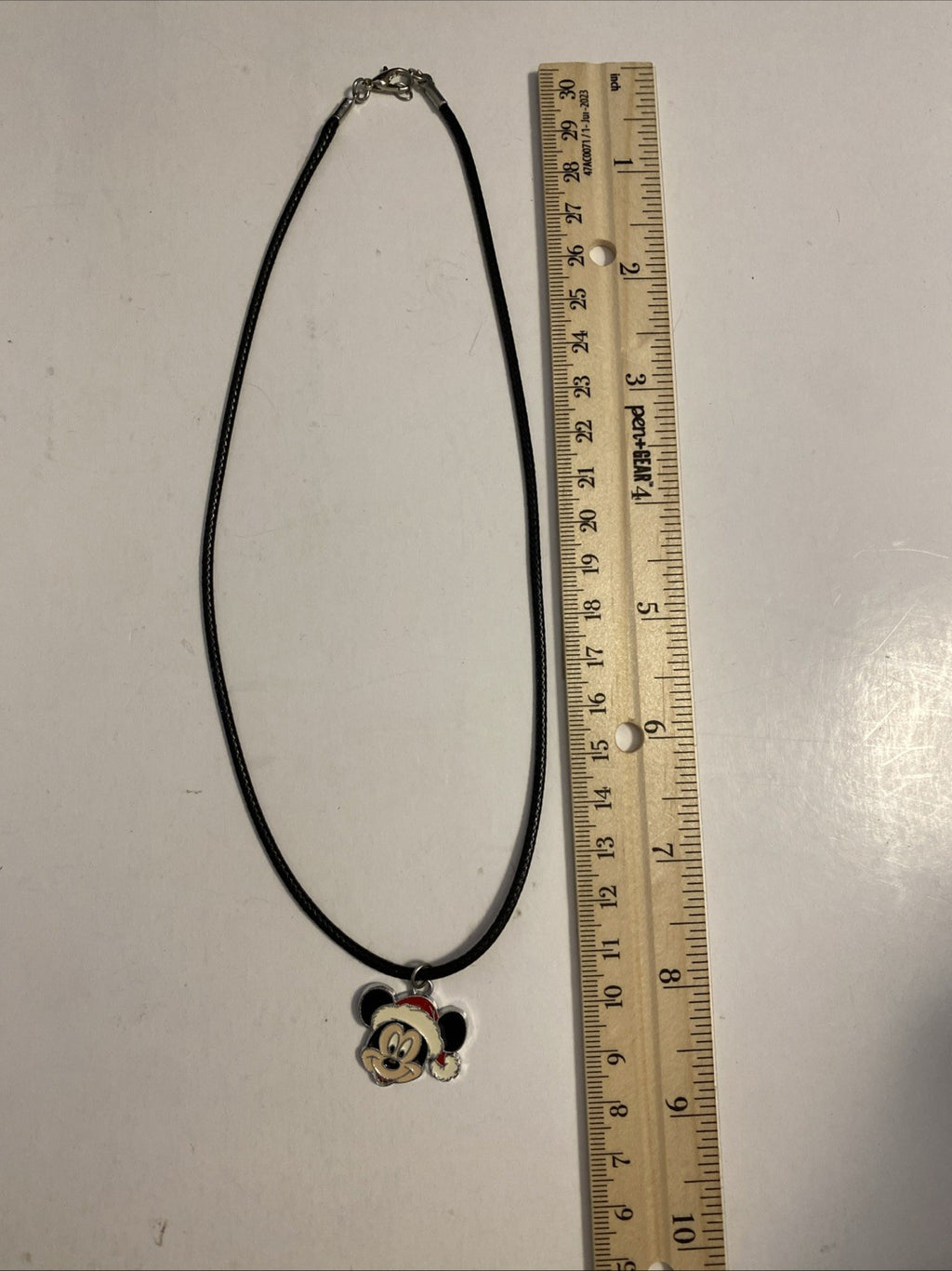 Disney Mickey Mouse Santa Hat Pendant Necklace Christmas Holiday Unsigned