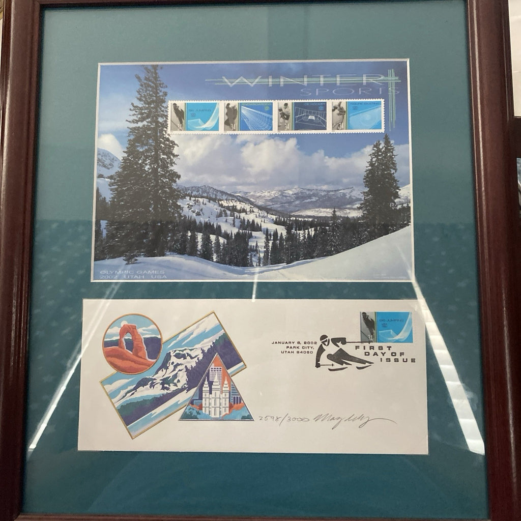 Olympic Games 2002 Utah USPS Signed Artwork 34 Cent Stamps Picture #/3000