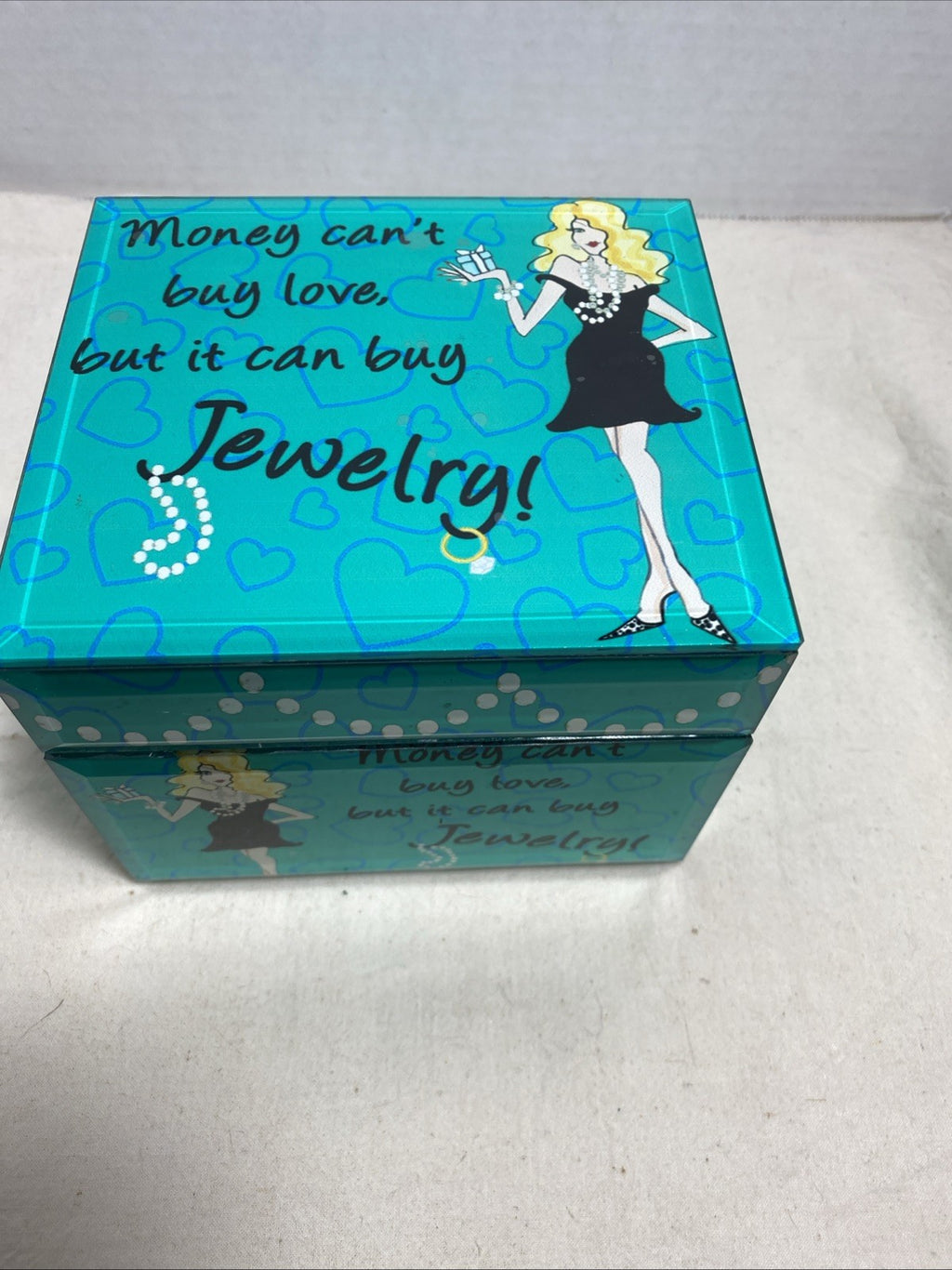 De-Lite ~ "Money Can't Buy Love, But It Can Buy Jewelry" ~ WOOD JEWELRY BOX