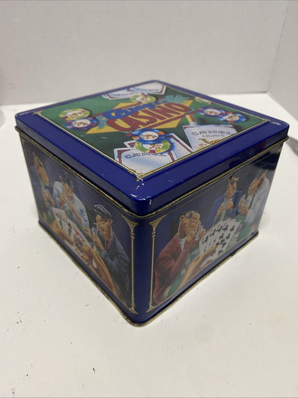 Joe Camel Casino Poker Set Original Tin Box, Cards/Chips Vintage Rare