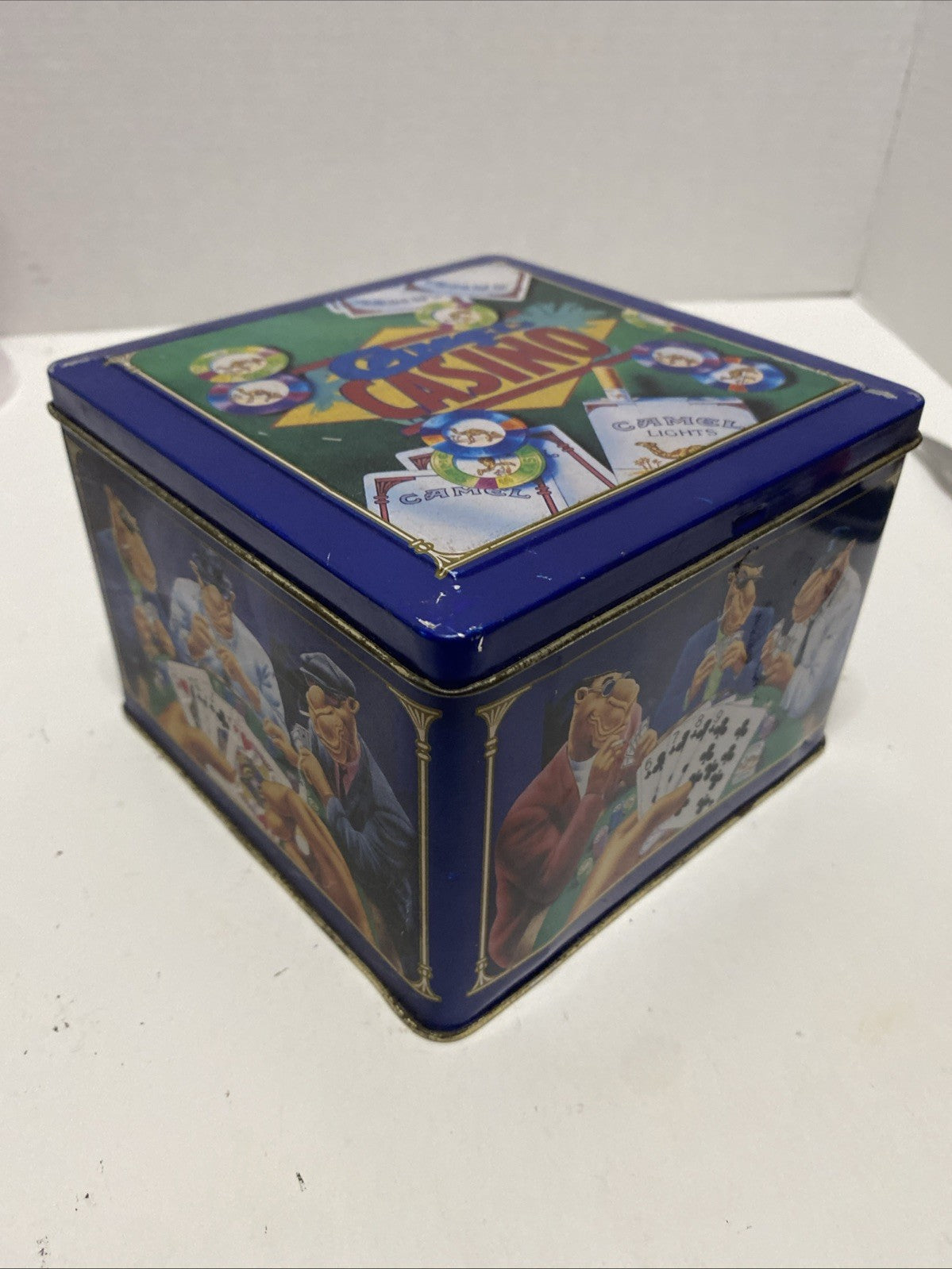 Joe Camel Casino Poker Set Original Tin Box, Cards/Chips Vintage Rare