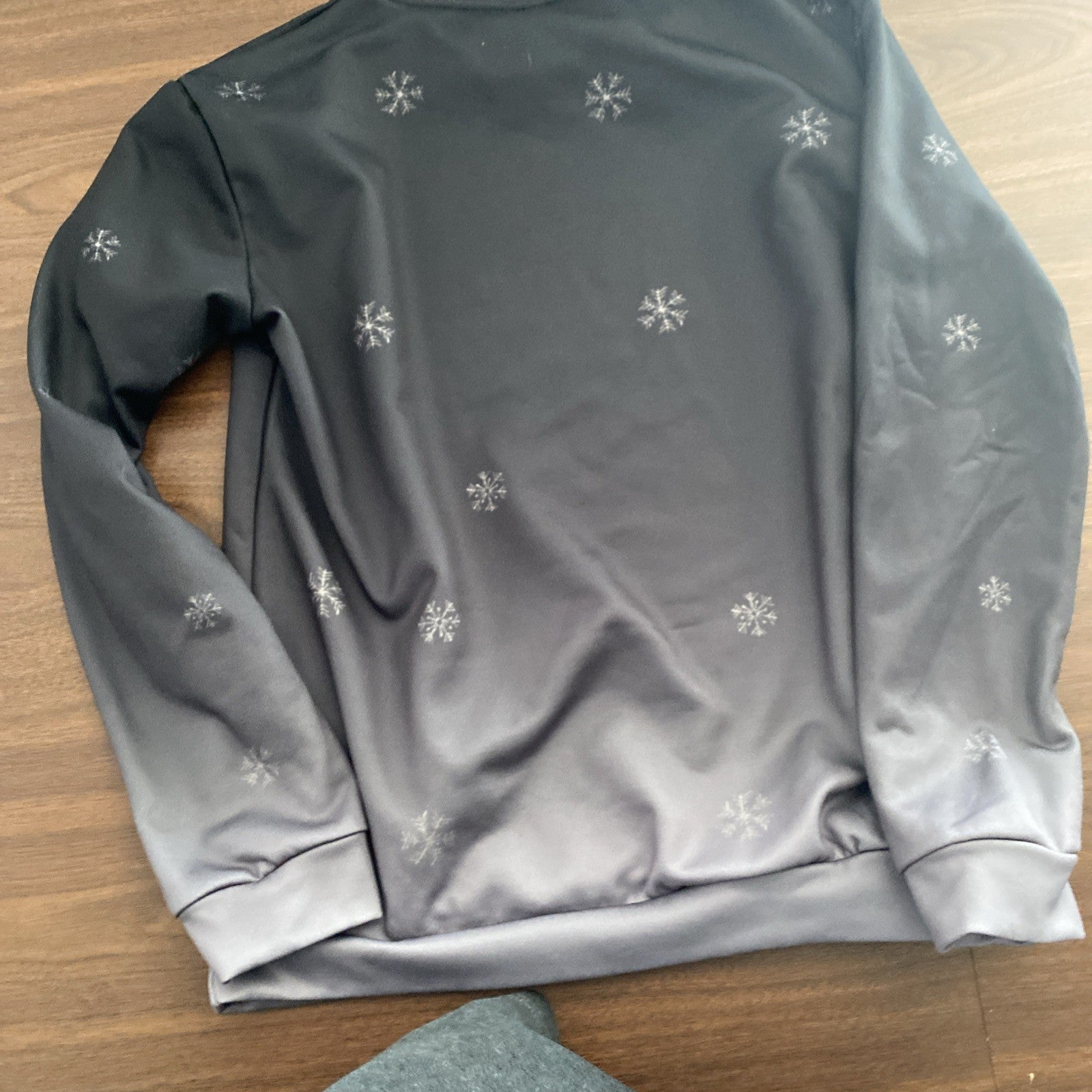 Merry Christmas Long Sleeve Stretch Top Reindeer w/Multi-Color Antlers -Size Med