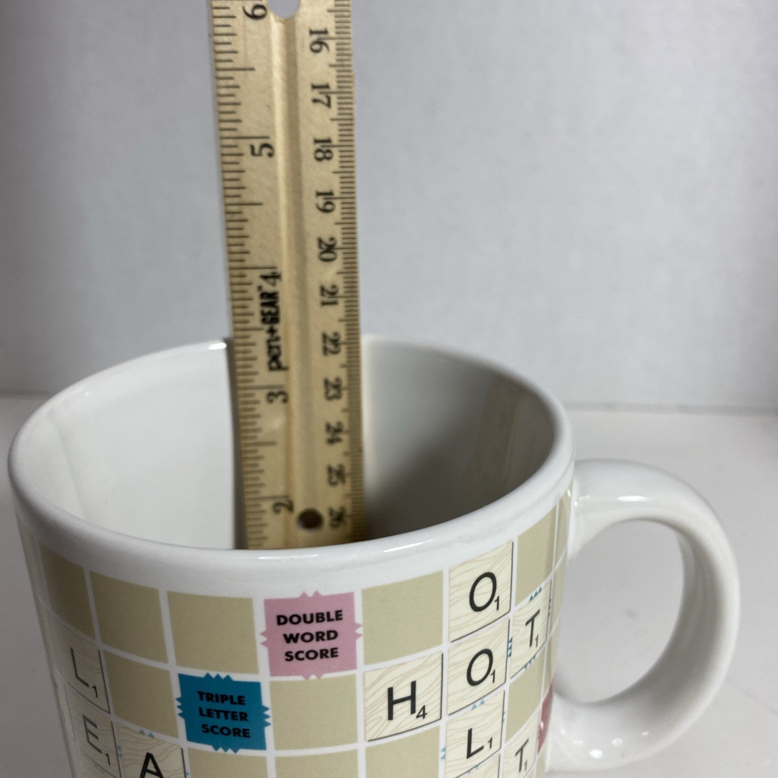 Coffee Mug Scrabble Board Game Ceramic Cup (2005) With Tea Words