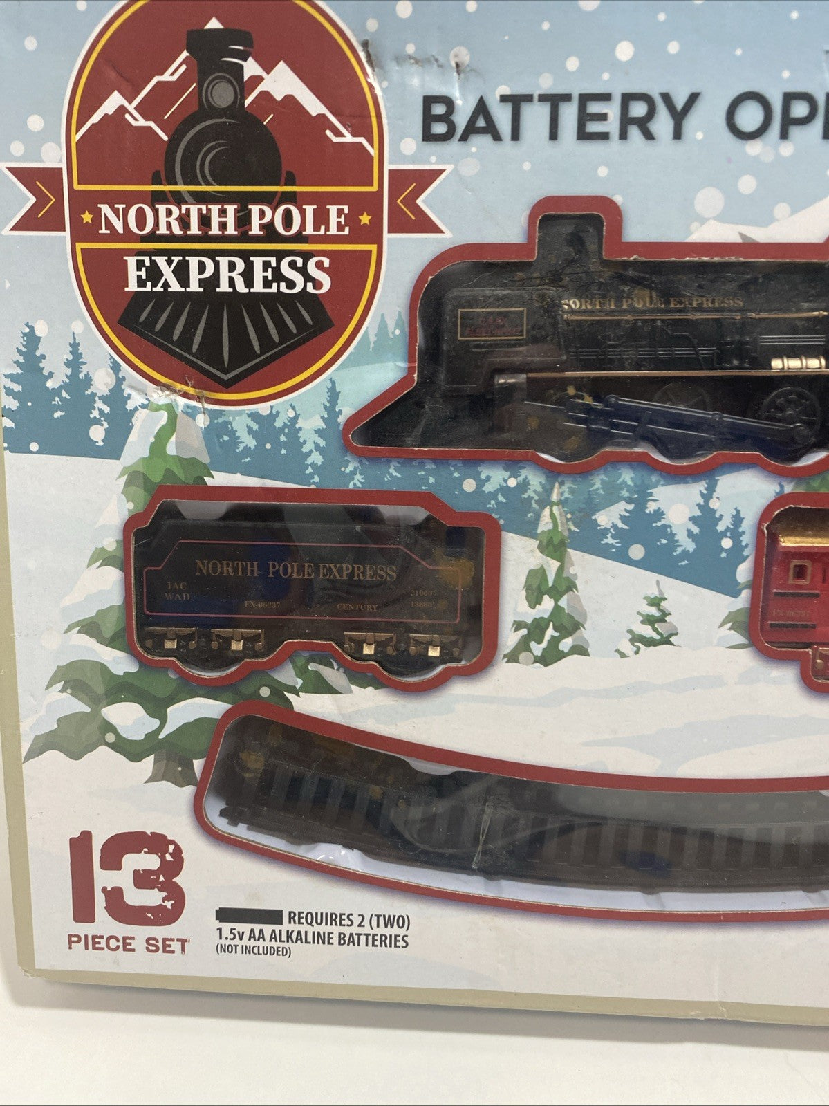 North Pole Express Battery Operated Train 13 Pc Set New Christmas Holiday 