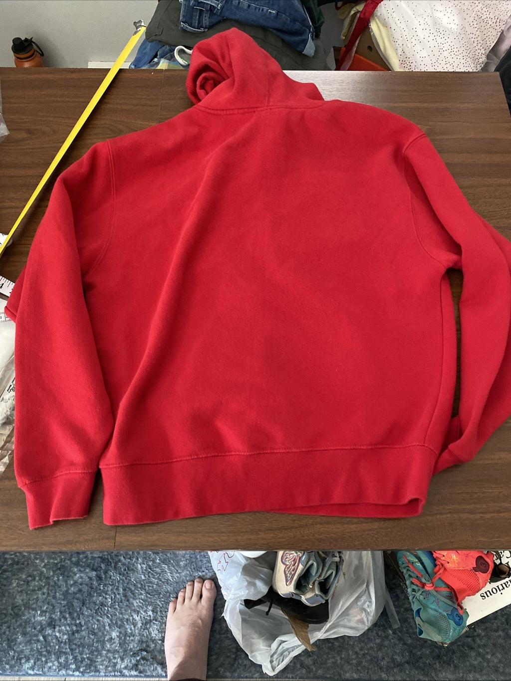 J America OSU Ohio State Buckeyes Men's Long Sleeve Red Sweatshirt Hoodie Medium