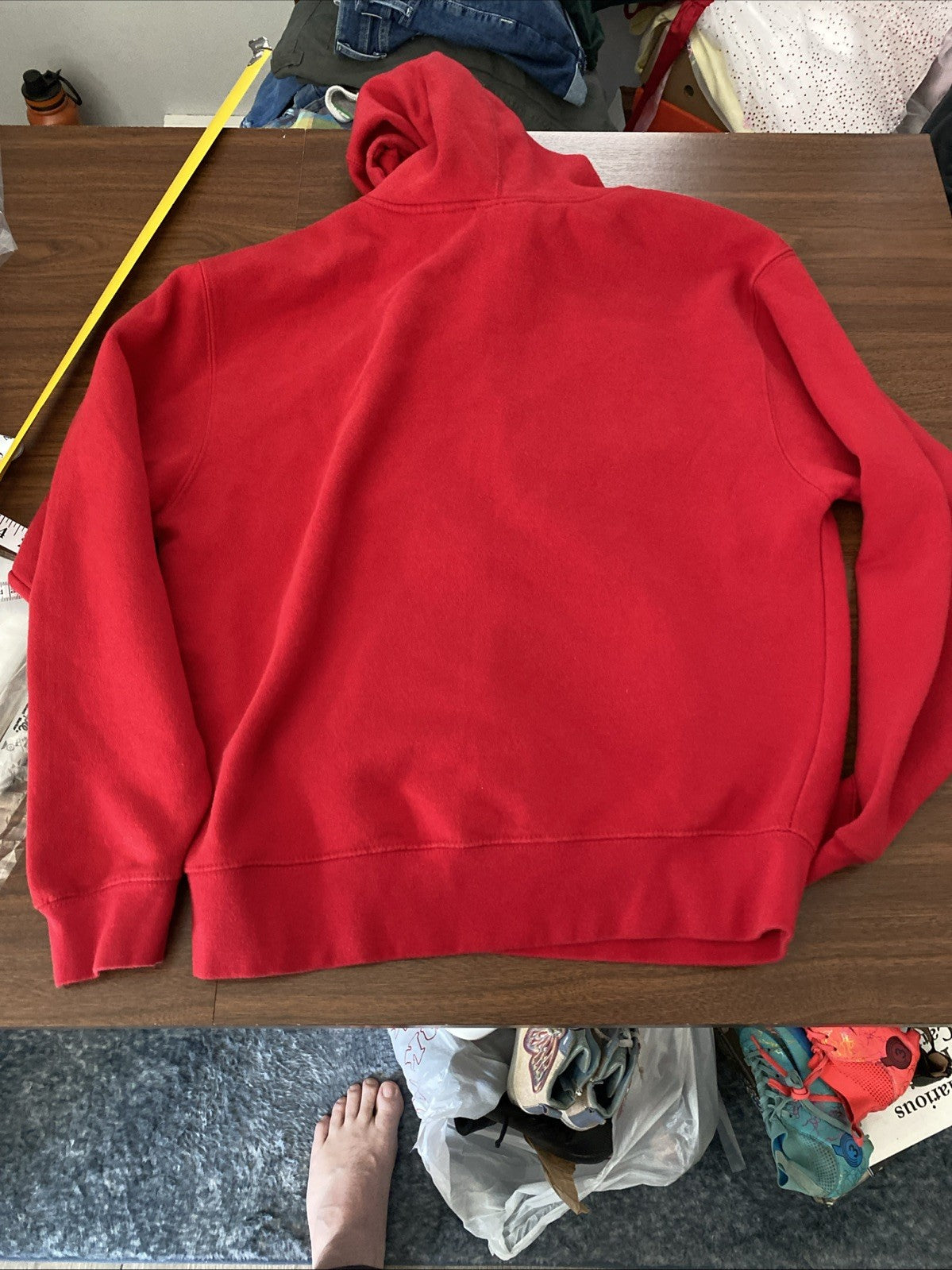 J America OSU Ohio State Buckeyes Men's Long Sleeve Red Sweatshirt Hoodie Medium