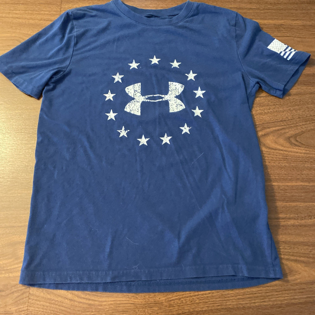 Under Armour Heat Gear Loose T-Shirt Star circle USA Flag Tee Youth LargeAmerica