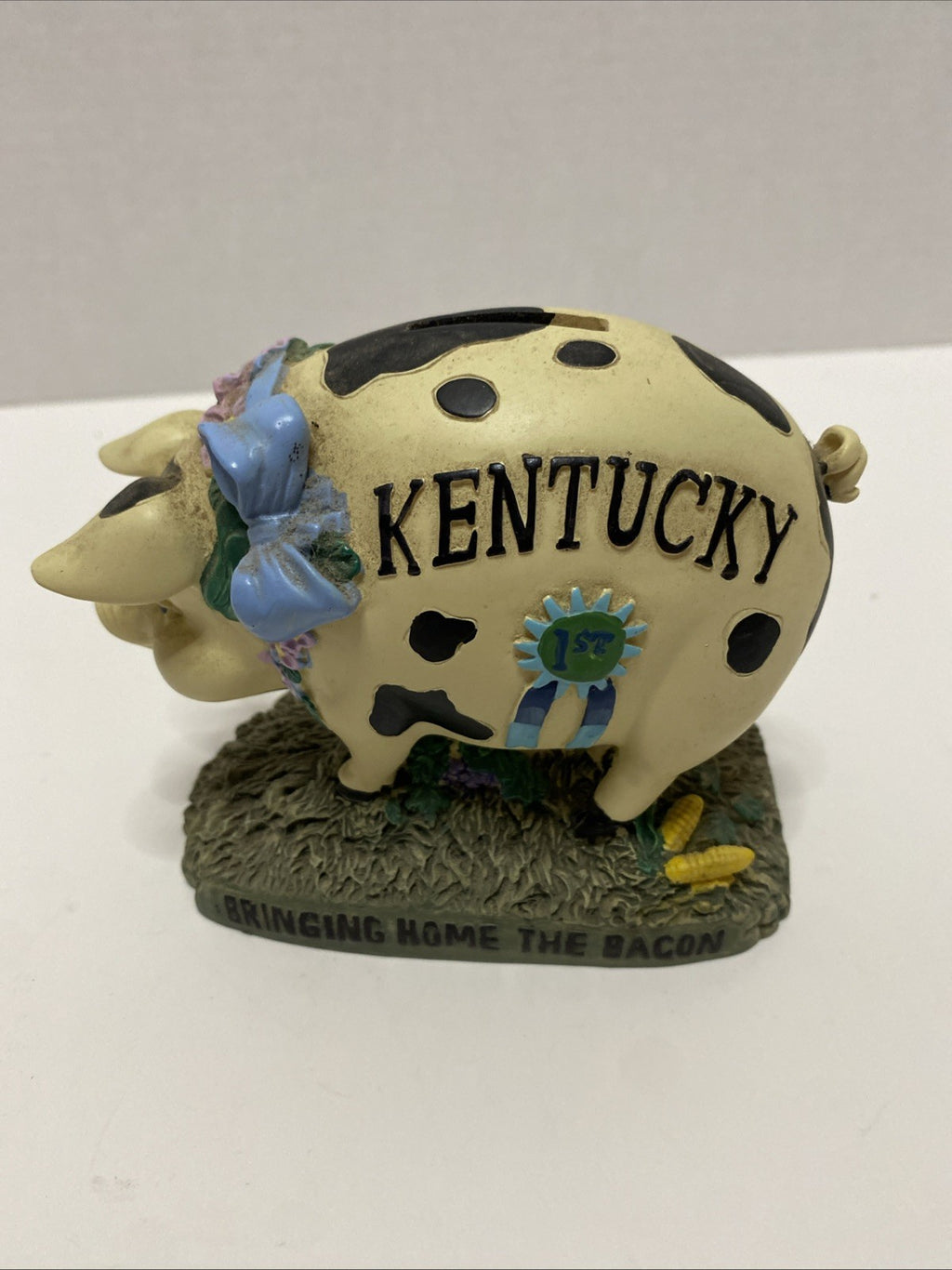 Vintage Kentucky Piggy Bank Fair 1st Place  Pig “Bringing Home The Bacon”