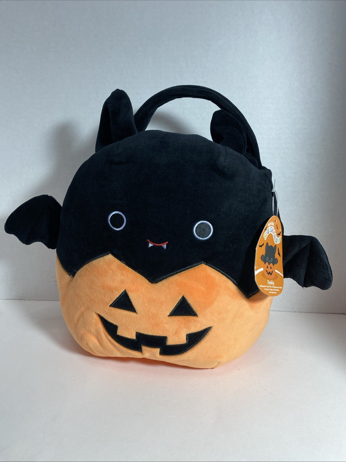 Squishmallows Emily the Bat in Pumpkin Halloween 10" Stuffed Plush-RARE W TAGS