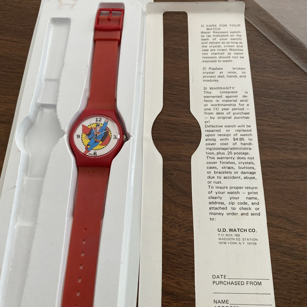 Superman Watch 50th Birthday Red Armour Celebrates DC Comics 1987 Promo