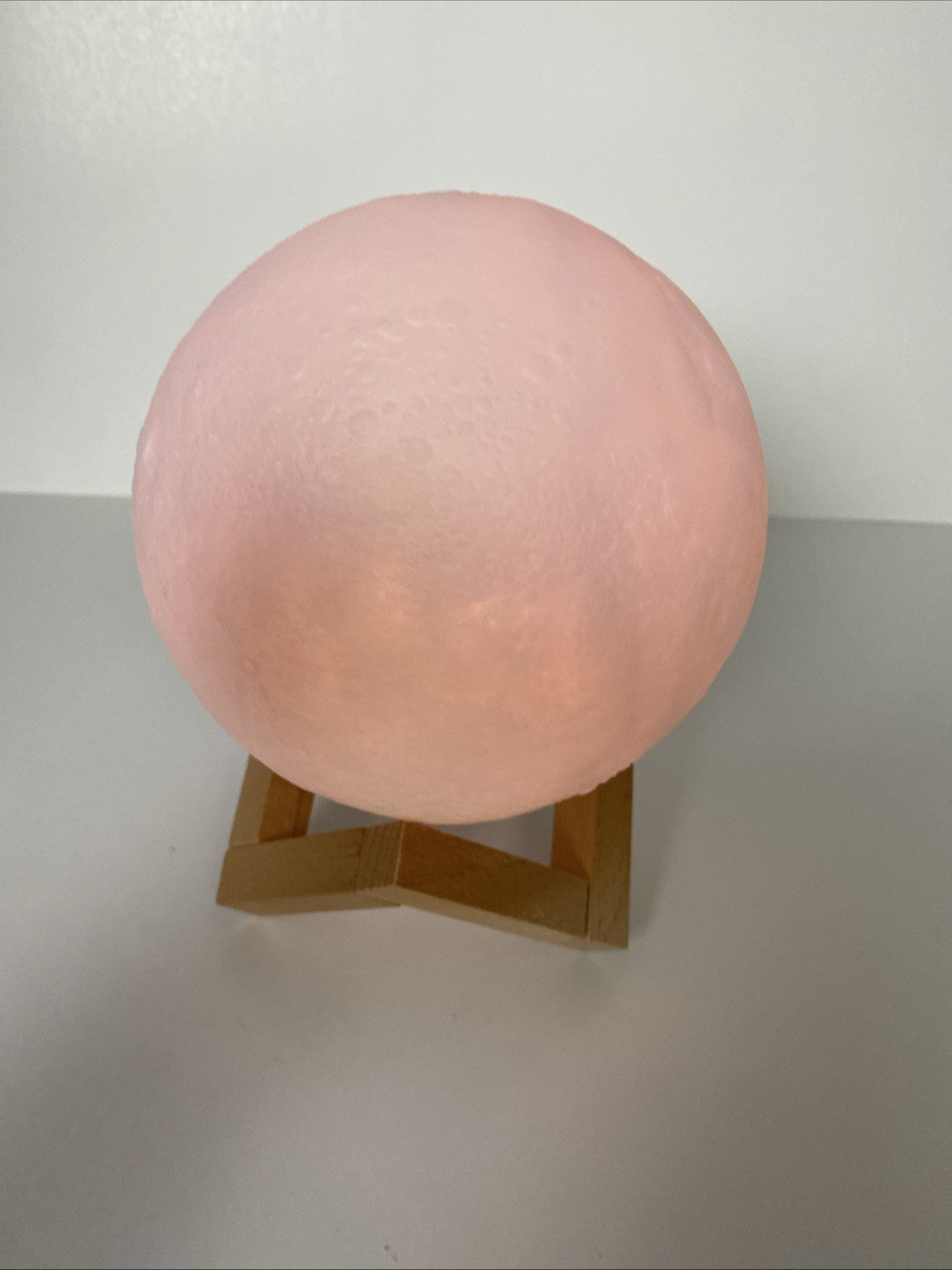 Urban Shop 3D Print Color Changing Moon Lamp with Wood Stand