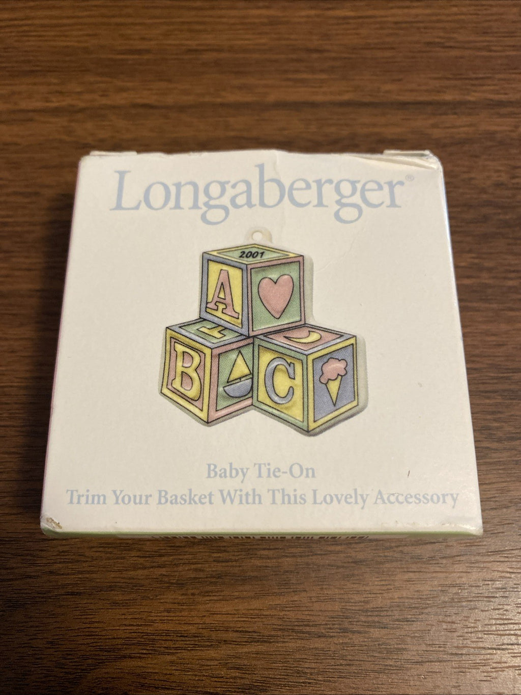 LONGABERGER TIE ON, 2001 Baby Blocks...Never Used