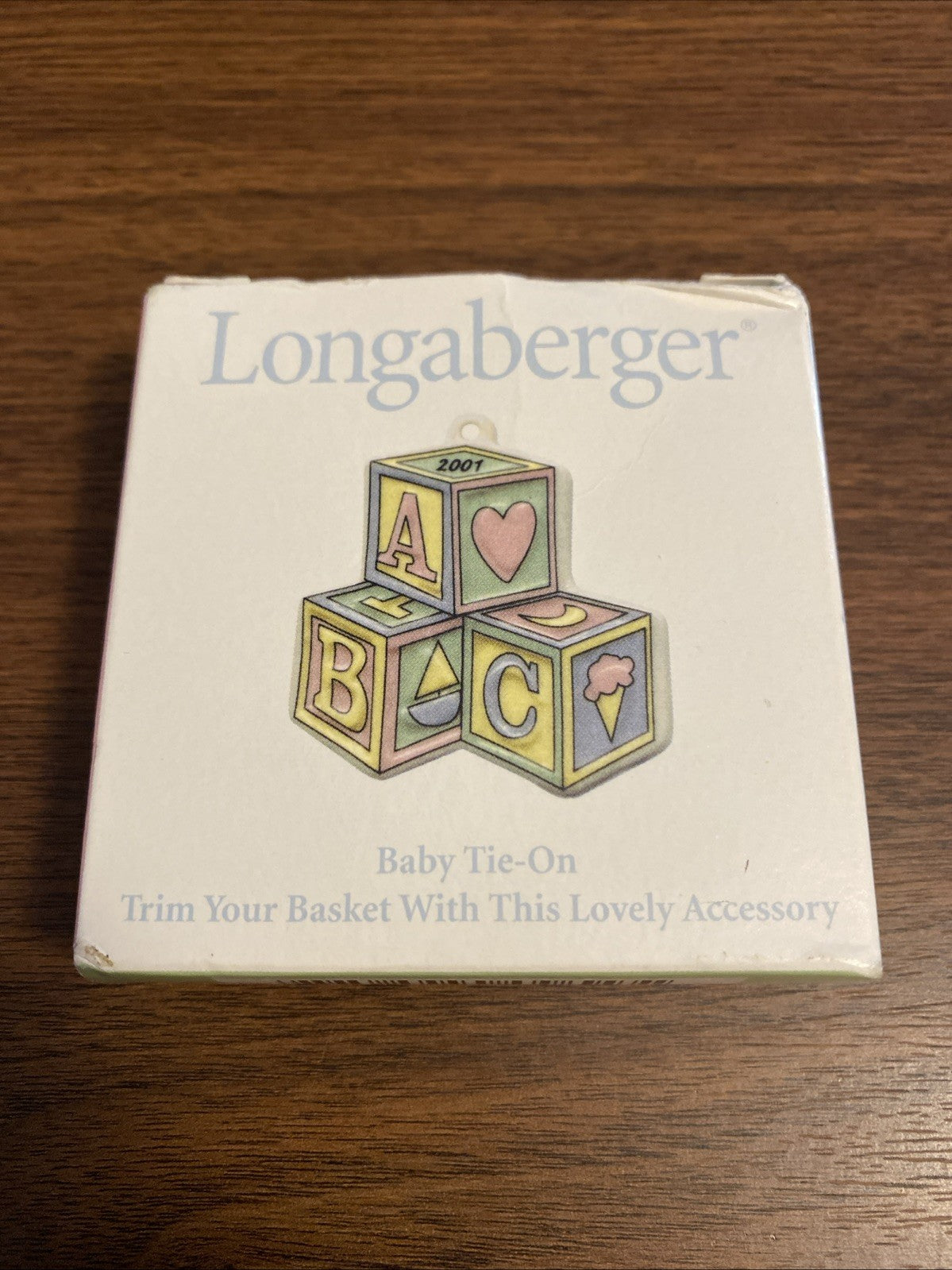 LONGABERGER TIE ON, 2001 Baby Blocks...Never Used