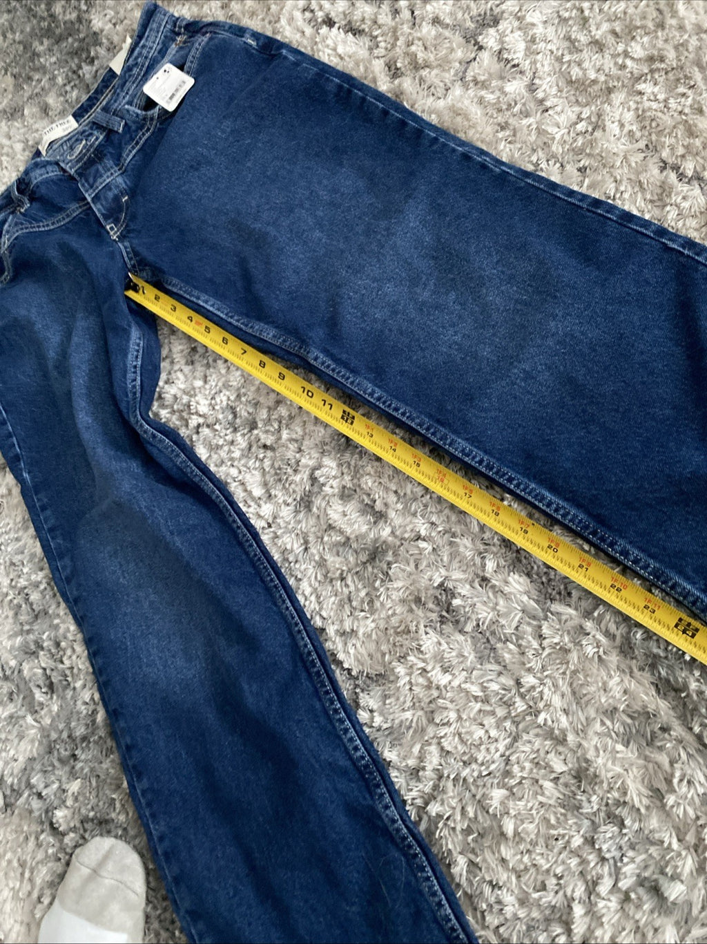 We The Free Jeans Womens 30 Blue Denim Button Fly Shelby Low Rise Boyfriend Jean