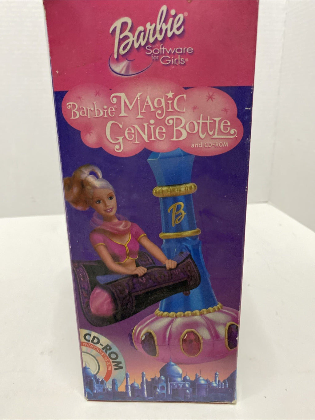 VTG 2000 Barbie Magic Genie Bottle Toy and CD ROM PC Game Mattel #27445 SEALED