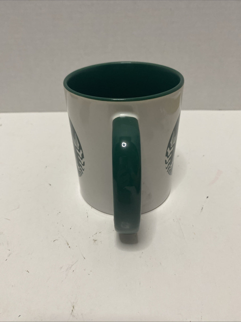 Rare Starbucks skull parody mug green handle green interior green logo