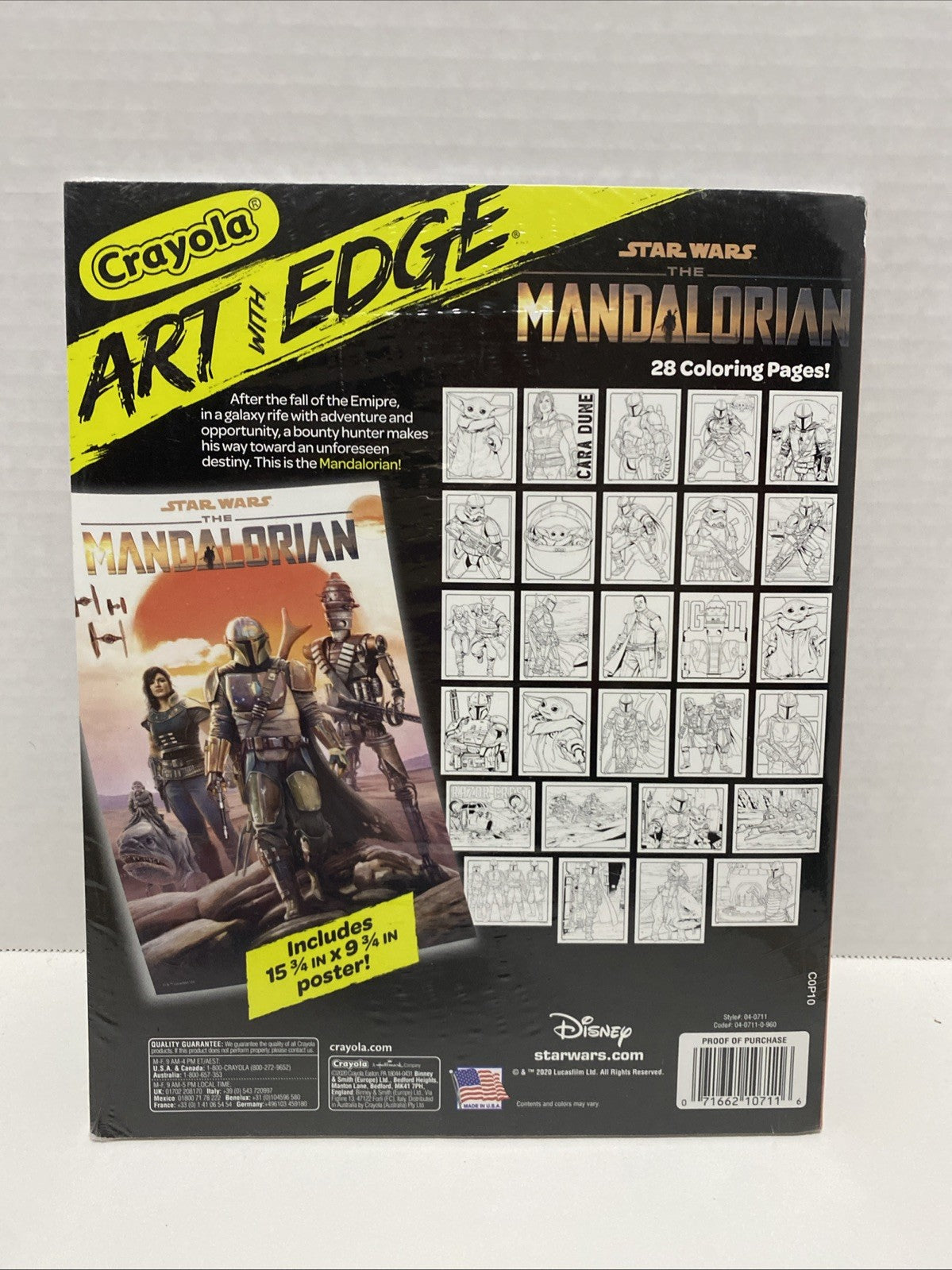 Crayola Art with Edge Coloring Book Star Wars - The Mandalorian - Baby Yoda-New