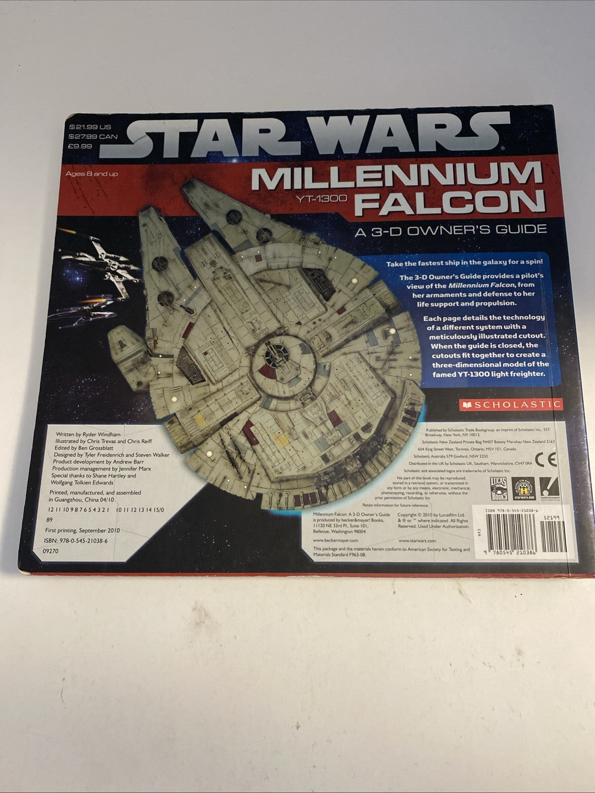 STAR WARS MILLENIUM FALCON YT-1300: A 3-D OWNER'S GUIDE scholastic (ripped)