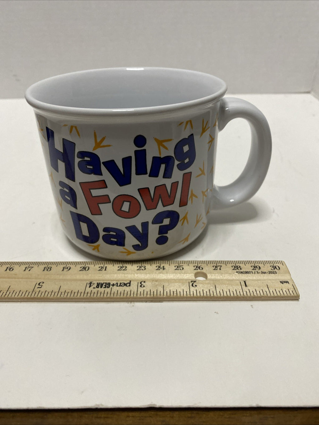 "Having a Fowl Day?" Large Ceramic Coffee Soup Mug Chicken Soup Recipe 16 Oz-
