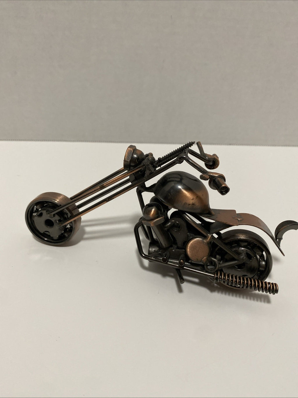 Retro Collectible Metal Motorcycle Model Handmade Motorbike Sculpture Home Decor