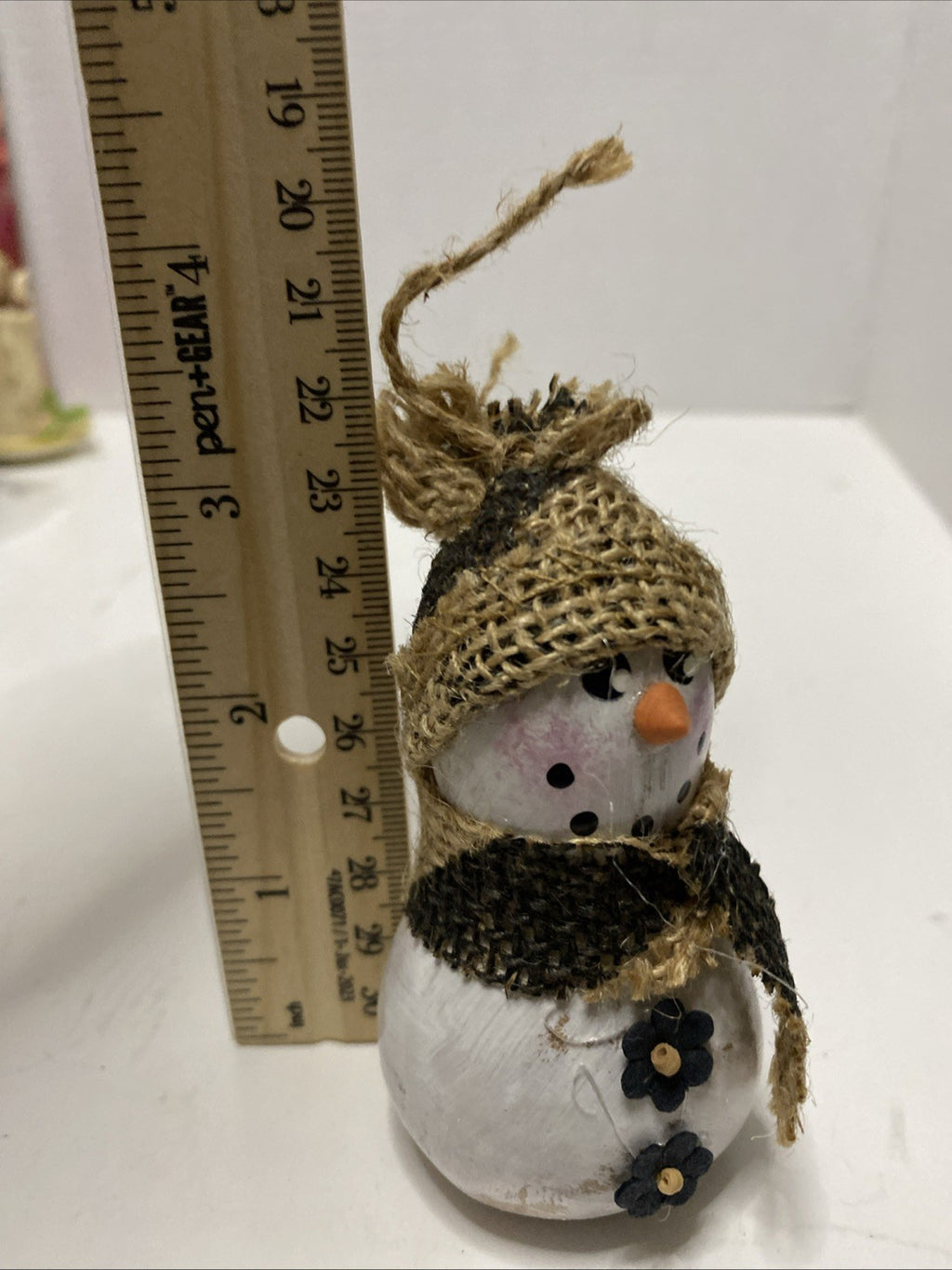 Hand Painted Gourd Snowman Ornament
