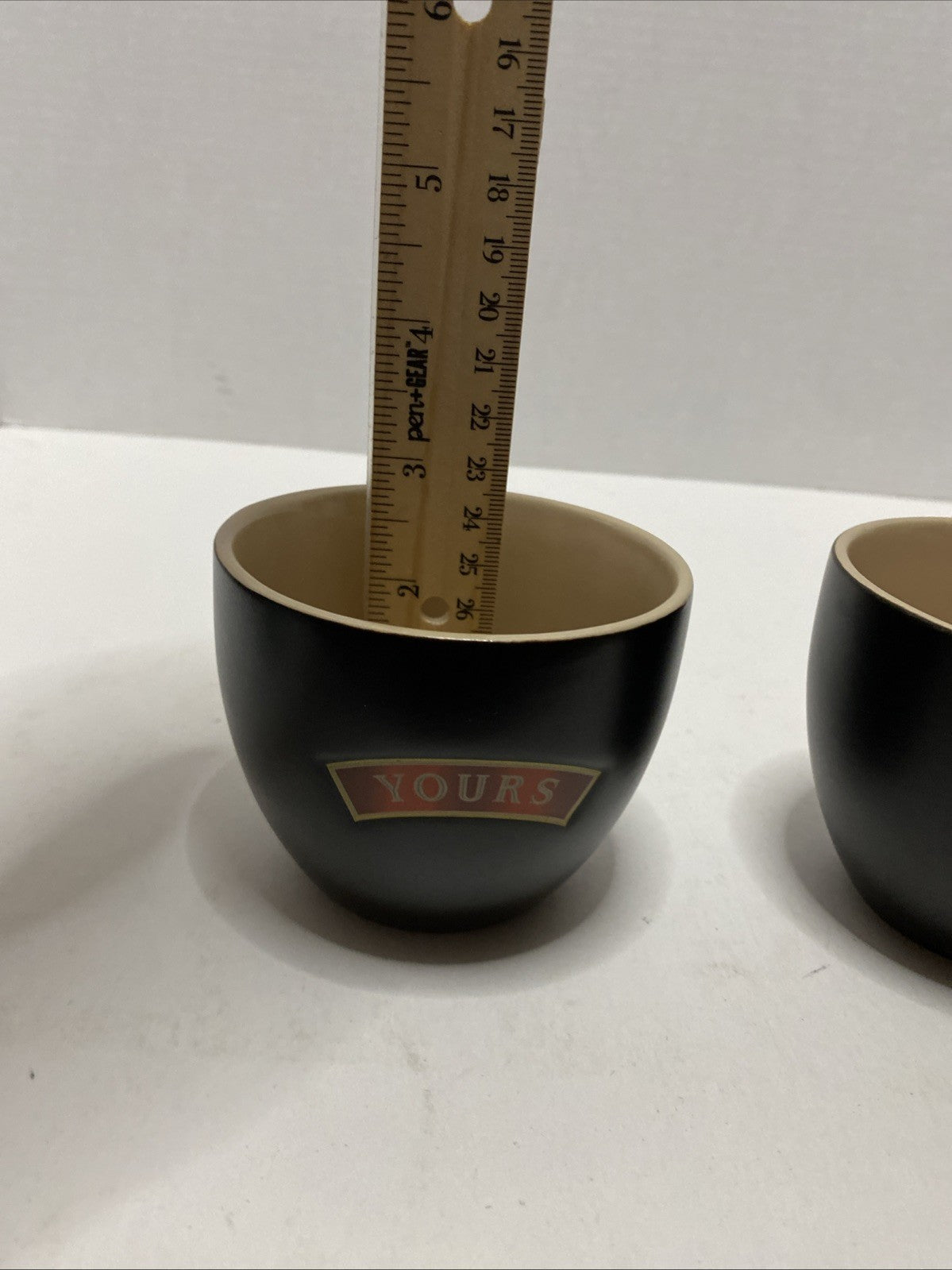 Set Of 2 Small Bailey’s Brown/Gold Tumblers, “Yours And Yours”