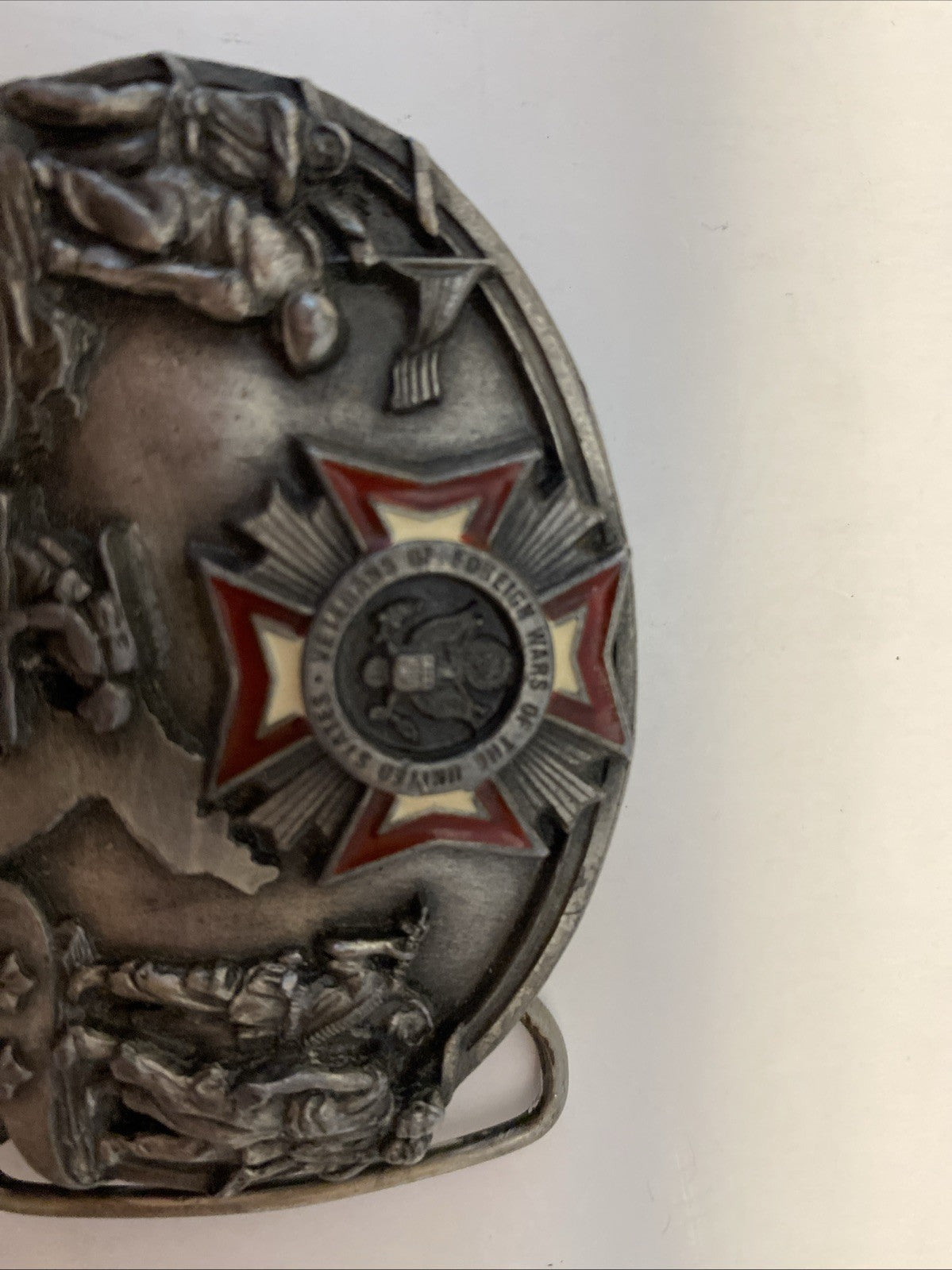 1987 Siskiyou Belt Buckle B71 Honoring All Veterans Of Foreign Wars Members