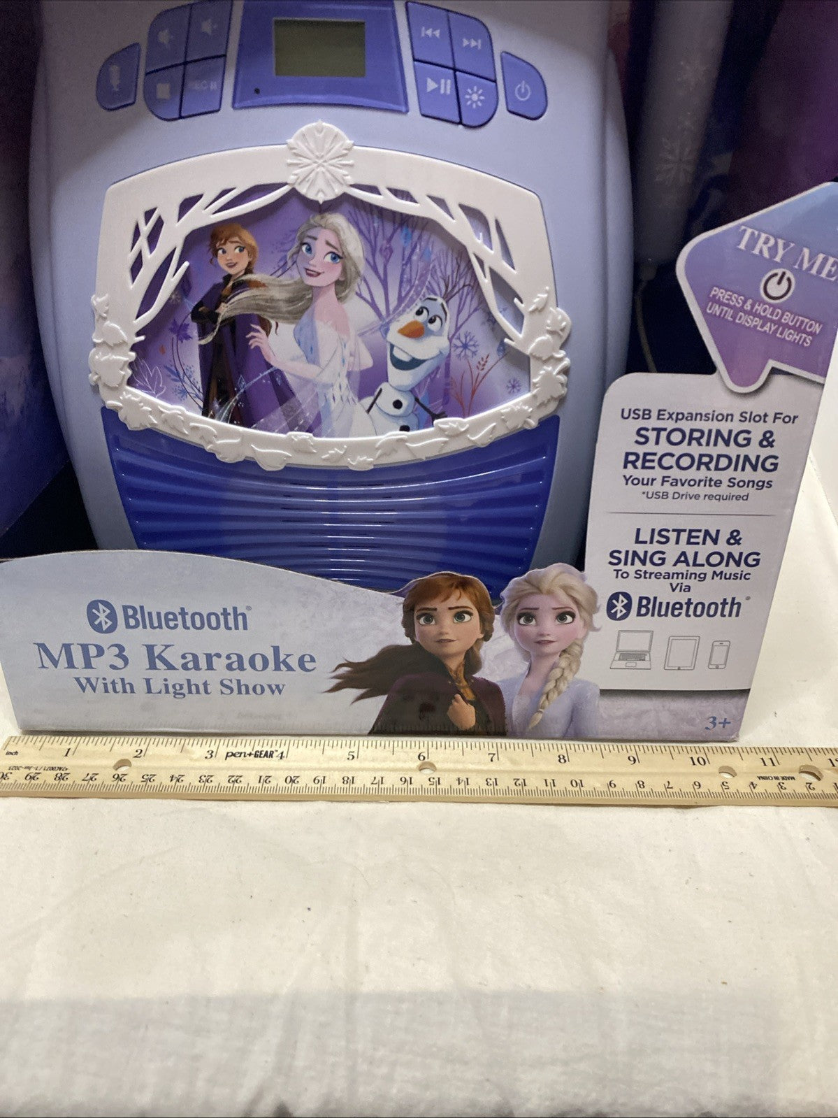 Disney Frozen MP3 Bluetooth Karaoke with Light Show & Microphone - Brand New