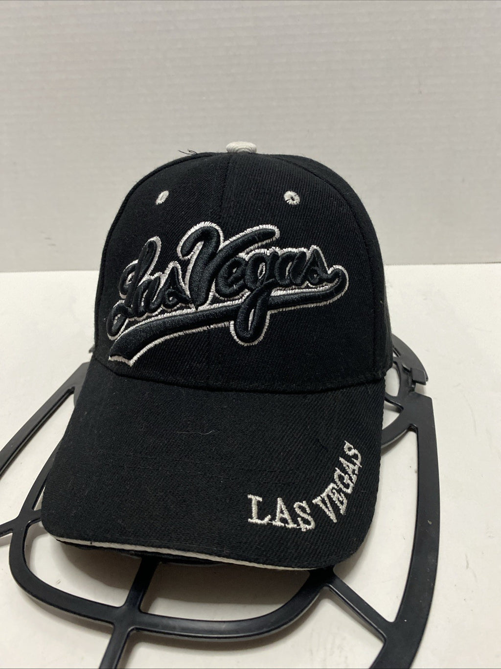 Las Vegas Hat Cap Black Embroidered Adjustable Strap