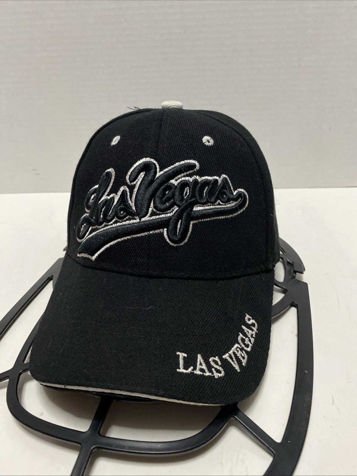 Las Vegas Hat Cap Black Embroidered Adjustable Strap