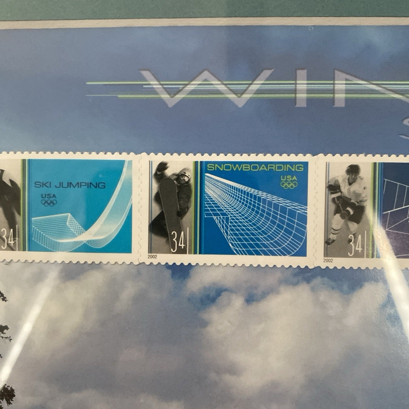 Olympic Games 2002 Utah USPS Signed Artwork 34 Cent Stamps Picture #/3000