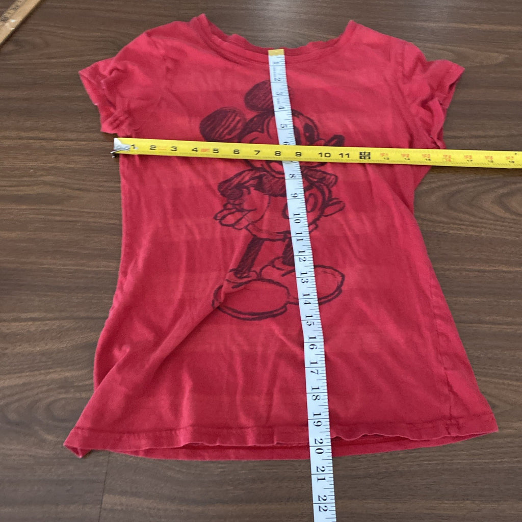 The Wonderful World of Disney Red T Shirt Mickey Mouse Short Sleeve Small 11/13