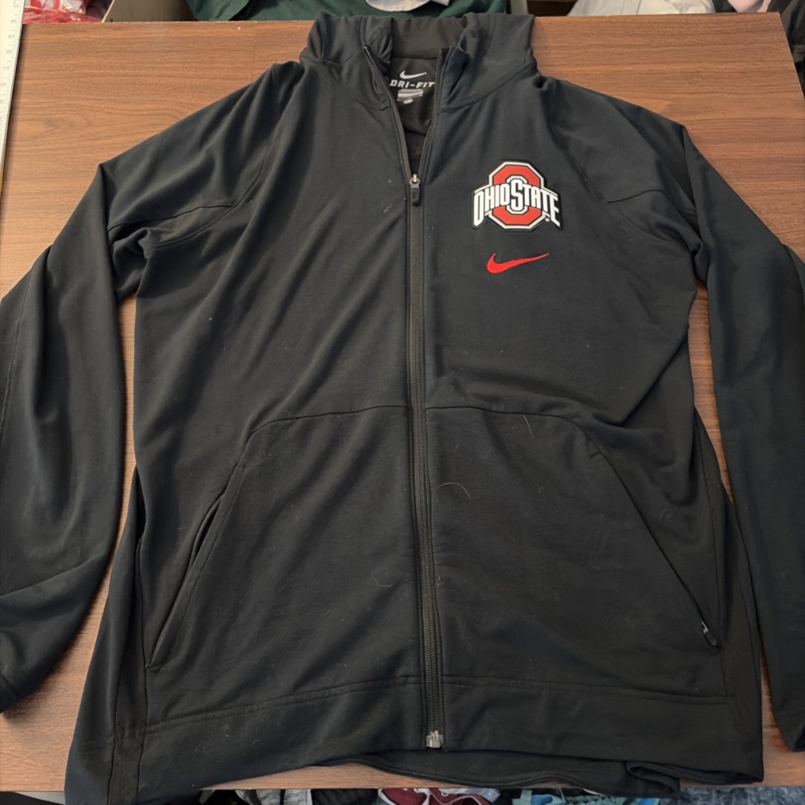 Nike Dri Fit Ohio State full zip black Logo Ng Sleeve Size Large