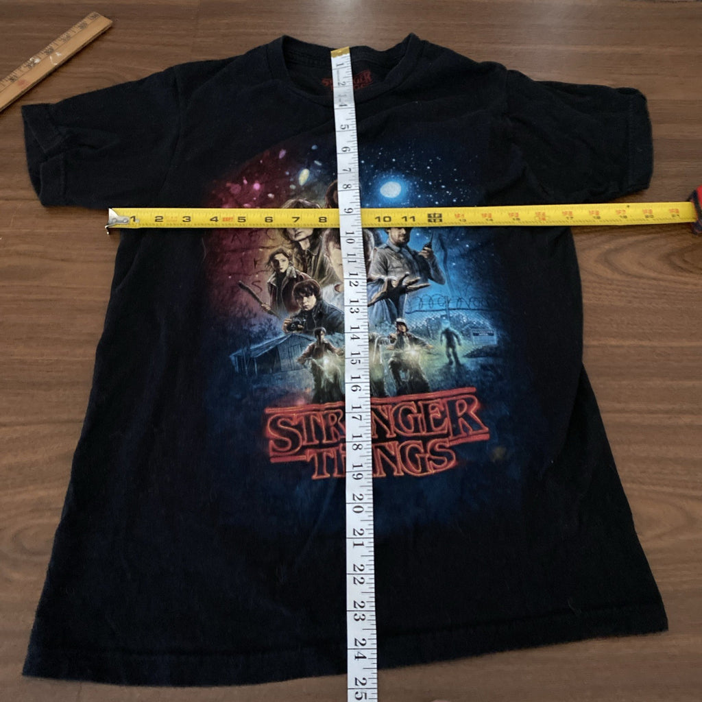 Stranger Things T-shirt S Black Red Adult Casual Netflix TV Show Tee Free Ship