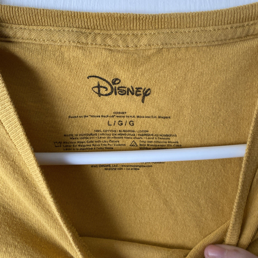 Winnie The Pooh - “Stay Hungry” - Yellow Disney Shirt - L- Ladies