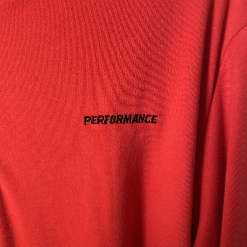 Performance men’s extra large long sleeve red 1/4 zip pullover three back pocket