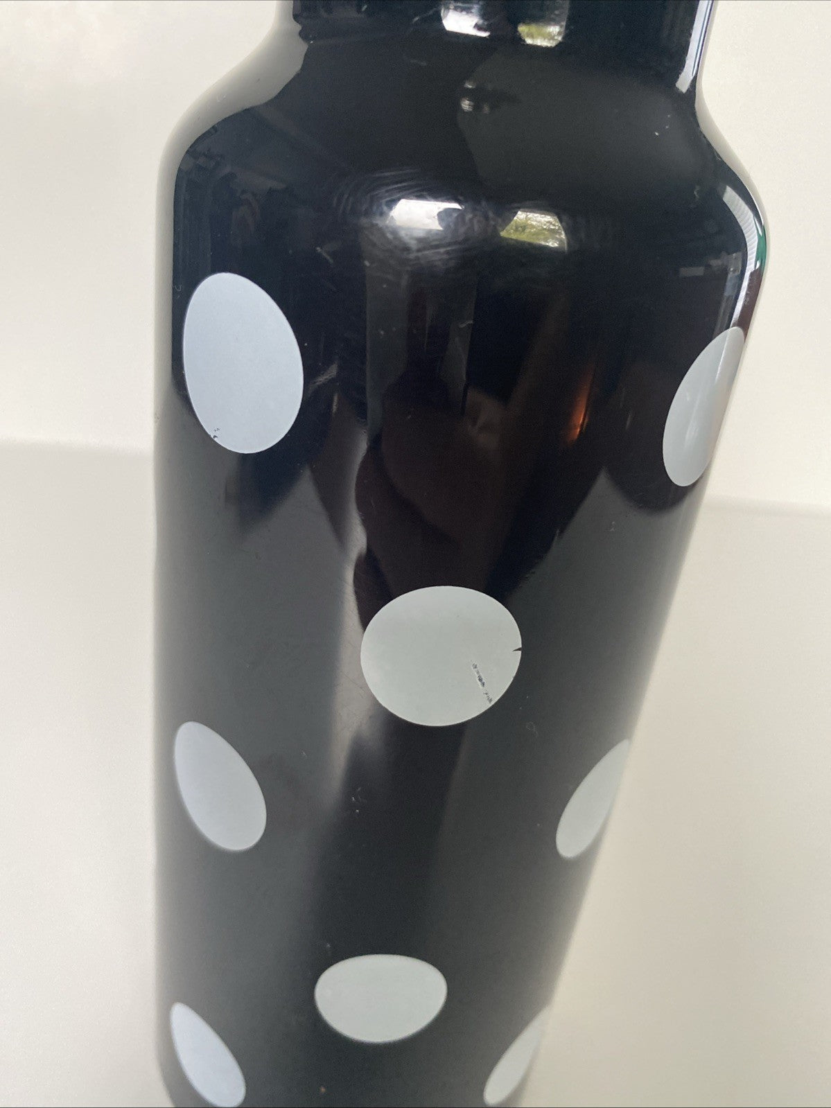 Victoria’s Secret “PINK” Black water bottle w/ Polkadots & Clip. 20 Oz. BPA Free
