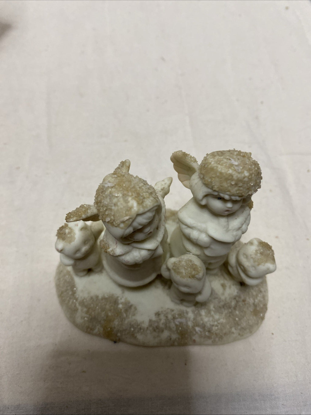 Little Miracles  Angels Singing with Bears - Porcelain Russ Berrie # 35759