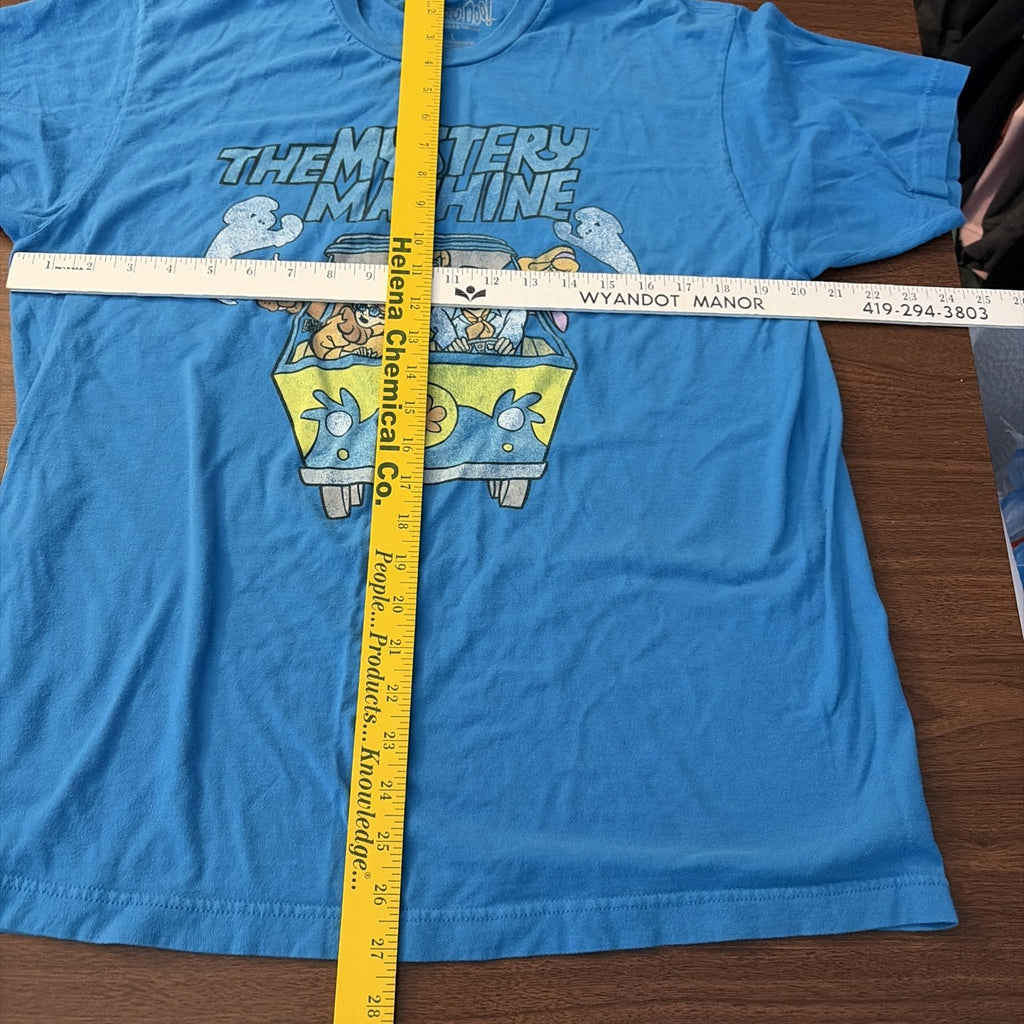 Scooby-Doo The Mystery Machine VW Bus Retro Cartoons Blue Graphic Shirt Size L