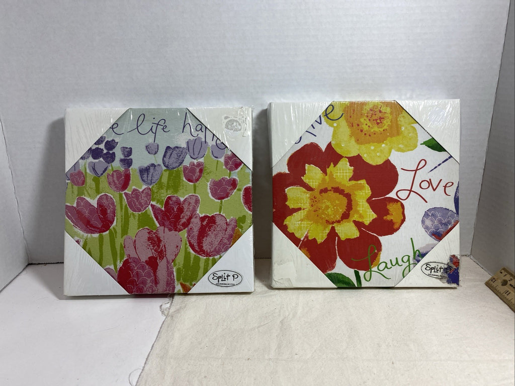 8”x8” Live Love Laugh Canvas Artwork Set Of 2