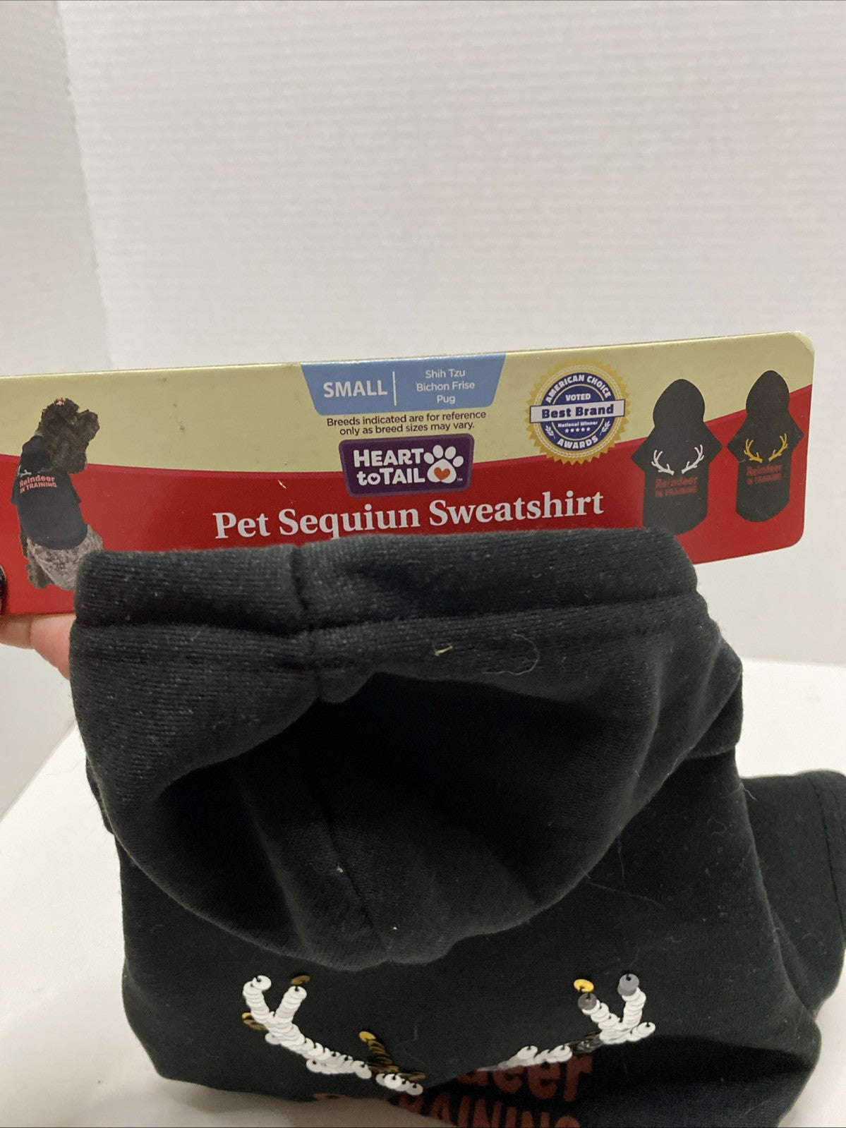 Dog Pet Christmas Hoodie Sequins Accents XS or S New