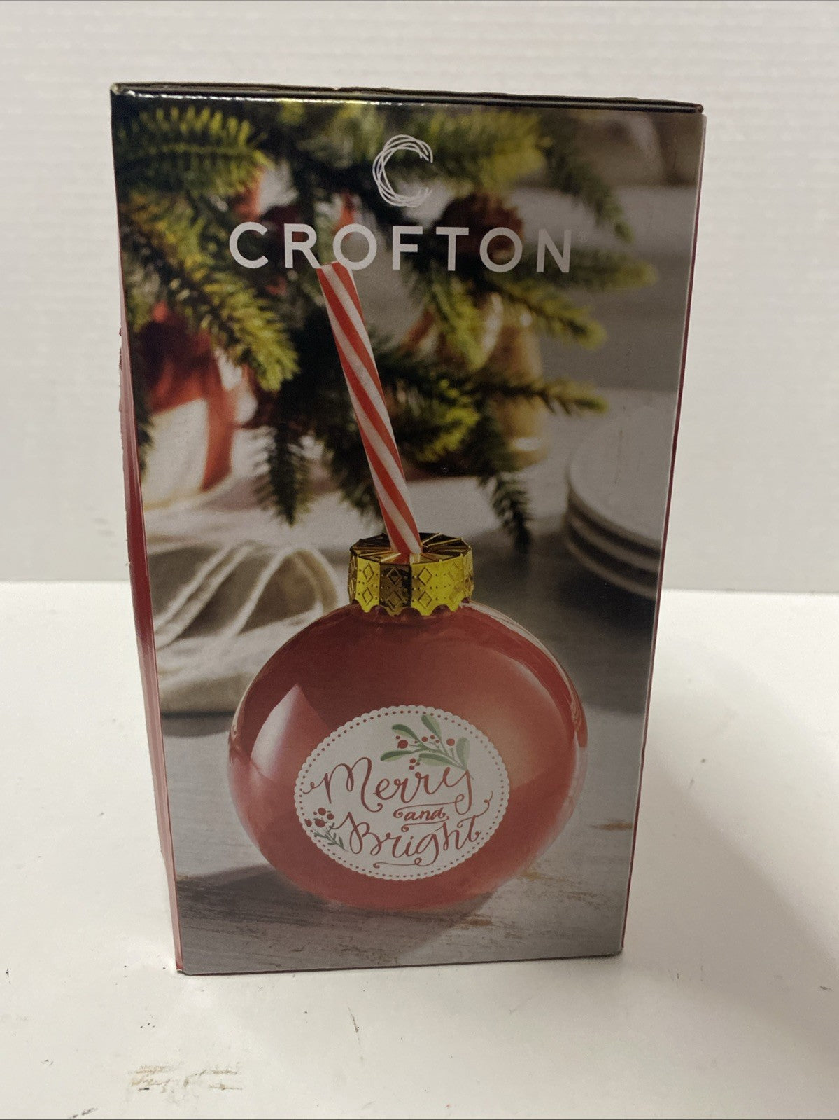New - Crofton  Ornament Sipper Merry and Bright Christmas Drinking Sipper